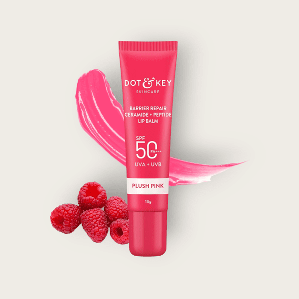 Dot & Key Barrier Repair Lip Balm Plush Pink Raspberry  SPF50 PA+++Ceramide+ Peptide+UVA+ UVB