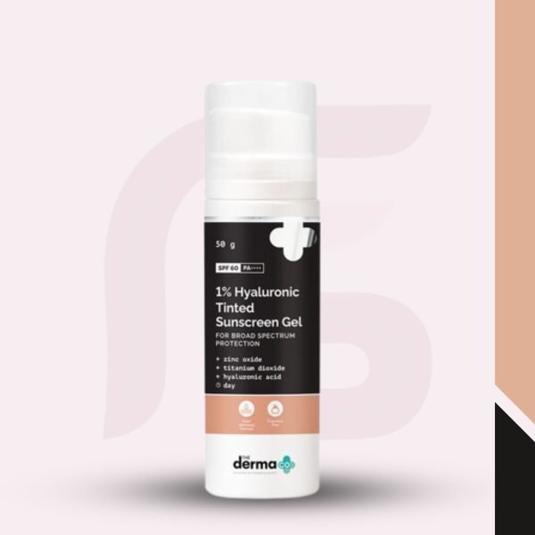 The Derma Co 1% Hyaluronic Tinted Sunscreen Gel SPF 60 PA++++